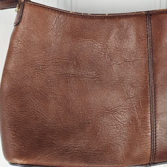 VTG Etienne Aigner brown leather handbag purse multi pockets - Picture 7 of 16